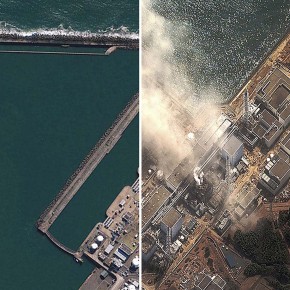 google satelitte images before and after of the damage done to Japan by the Earthquake